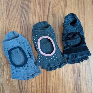 3 Pairs ToeSox Half Toe Bellarina Grip Socks